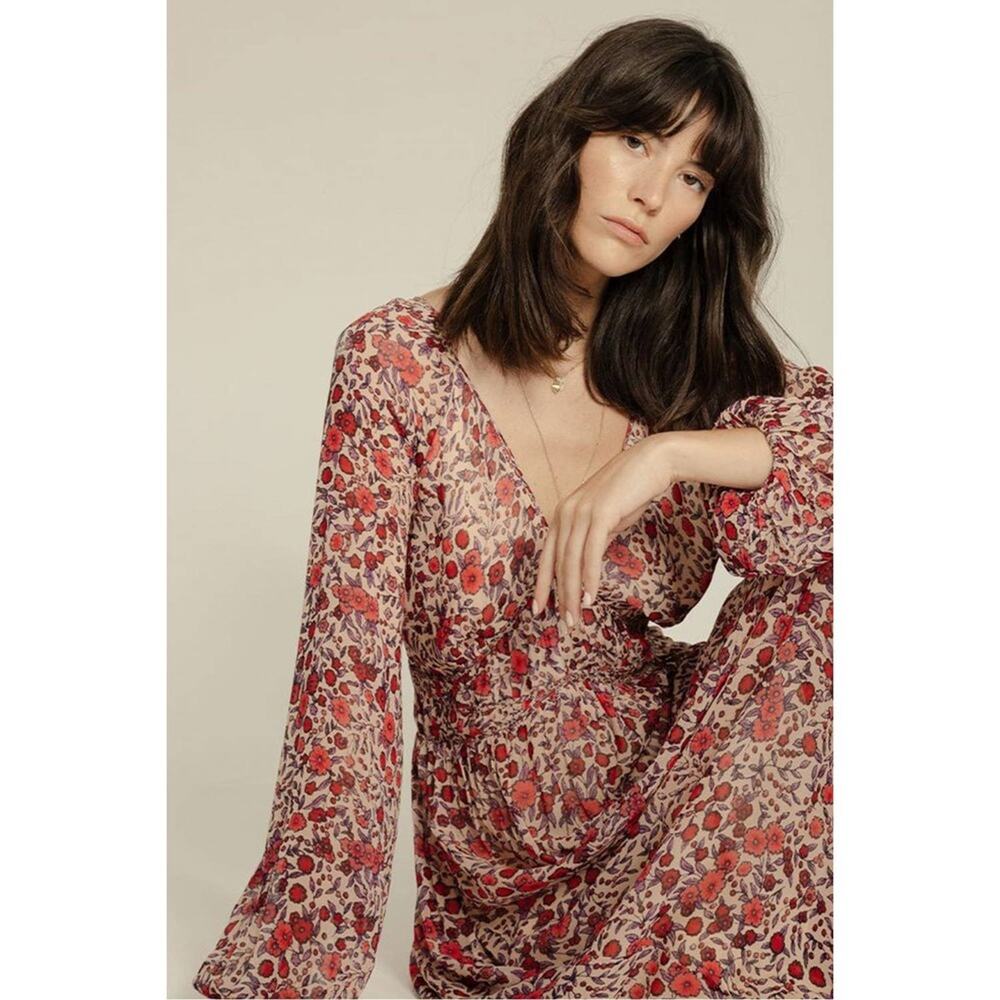 NWT Lily & Lional Phoebe Wildrose Floral Maxi Dress Size Small